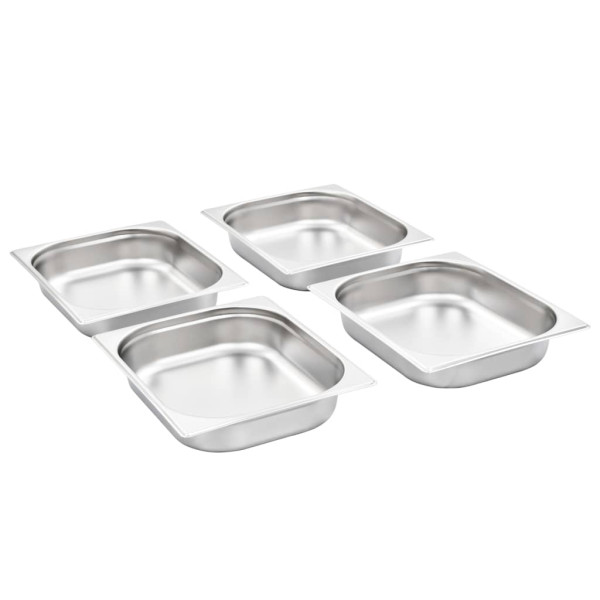 Recipientes gastronorm 4 pcs GN 1/2 65 mm aço inoxidável M 2