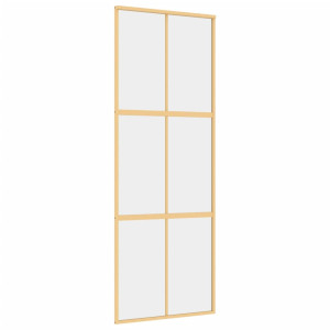 Puerta corredera dorada de vidrio ESG transparente y aluminio H