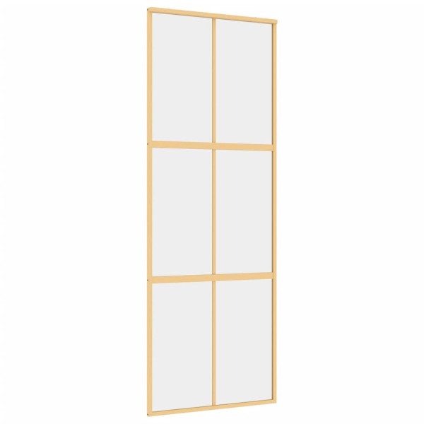 Puerta corredera dorada de vidrio ESG transparente y aluminio M 2