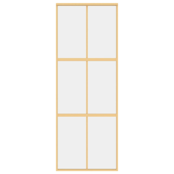 Puerta corredera dorada de vidrio ESG transparente y aluminio M 4