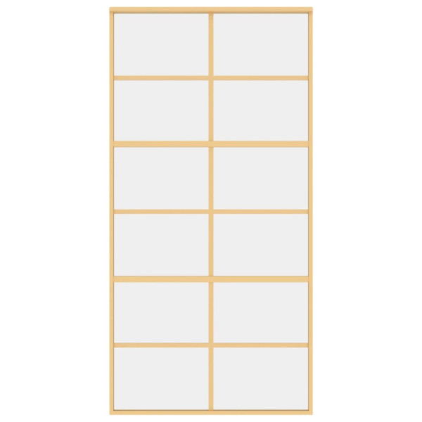 Puerta corredera dorada de vidrio ESG transparente y aluminio M 4