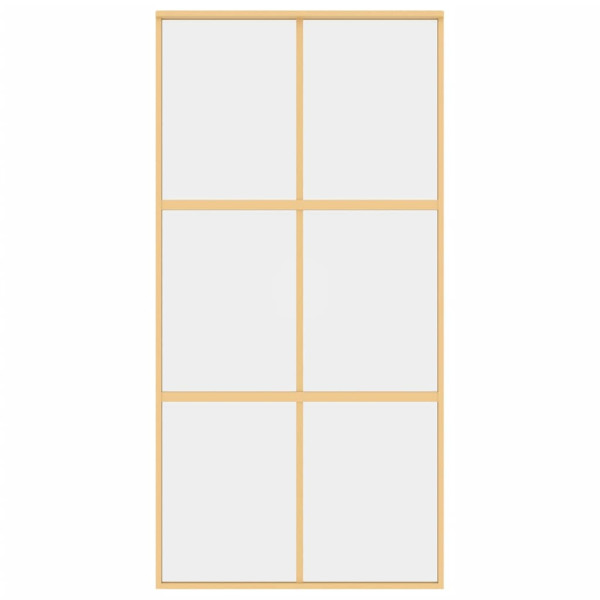 Puerta corredera dorada de vidrio ESG transparente y aluminio M 4