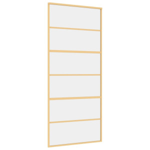 Puerta corredera dorada de vidrio ESG transparente y aluminio H