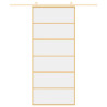 Puerta corredera dorada de vidrio ESG transparente y aluminio 3