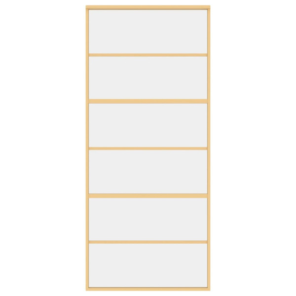 Puerta corredera dorada de vidrio ESG transparente y aluminio M 4