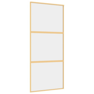 Porta deslizante 90x205 cm vidro ESG/alumínio dourado H