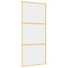 Puerta corredera dorada de vidrio ESG transparente y aluminio 2