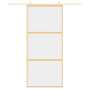 Puerta corredera dorada de vidrio ESG transparente y aluminio 3