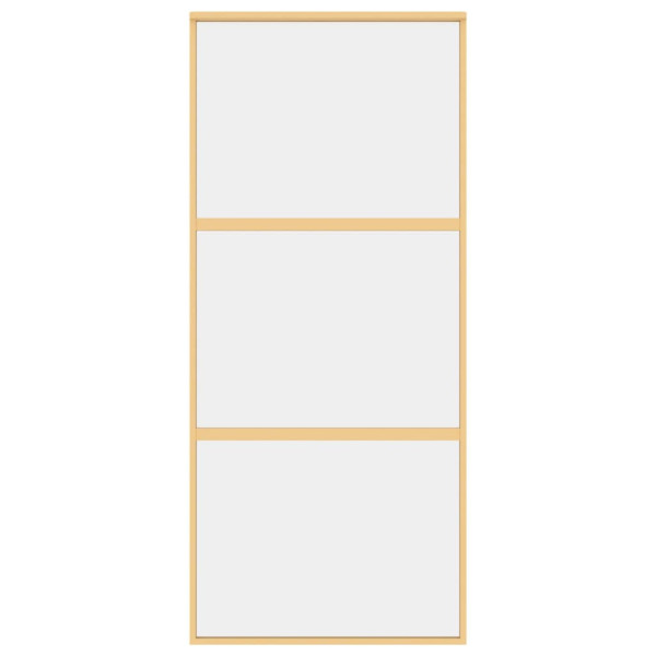 Puerta corredera dorada de vidrio ESG transparente y aluminio M 4