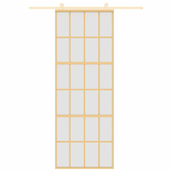 Porta giratória dourada vidro ESG esmaltado alumínio 76x205cm M 3