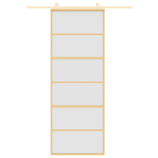 Porta giratória dourada vidro ESG esmaltado alumínio 76x205cm M 3