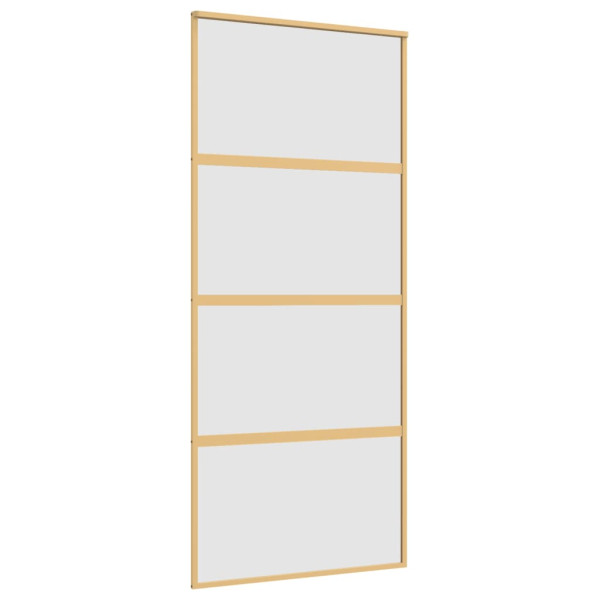 Puerta corredera dorada vidrio ESG esmerilado aluminio 90x205cm M 2
