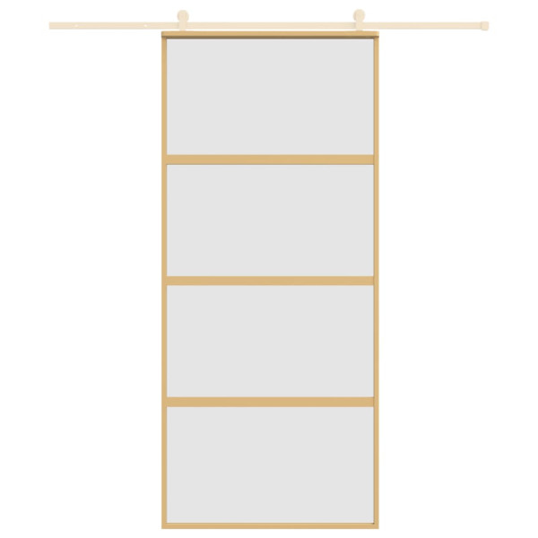 Puerta corredera dorada vidrio ESG esmerilado aluminio 90x205cm M 3
