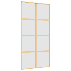 Porta deslizante 102.5x205 cm vidro ESG fosco/alumínio dourado H