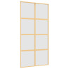 Porta deslizante 102.5x205 cm vidro ESG fosco/alumínio dourado 2