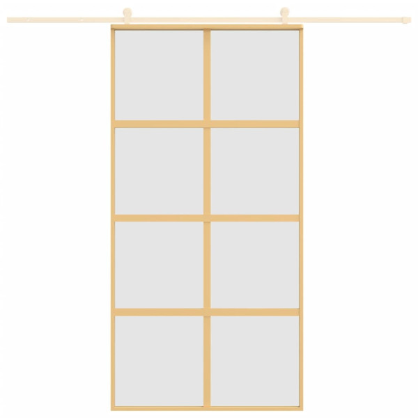 Puerta corredera dorada de vidrio ESG esmerilado y aluminio M 3
