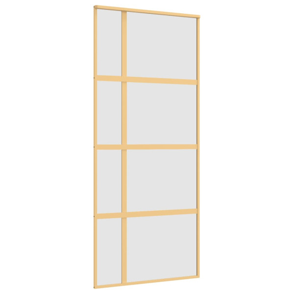 Puerta corredera dorada vidrio ESG esmerilado aluminio 90x205cm M 2