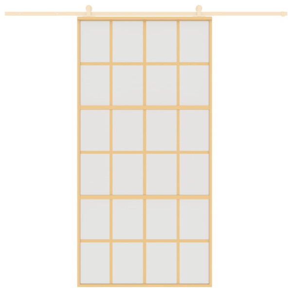 Porta deslizante 102.5x205 cm vidro ESG fosco/alumínio dourado M 3