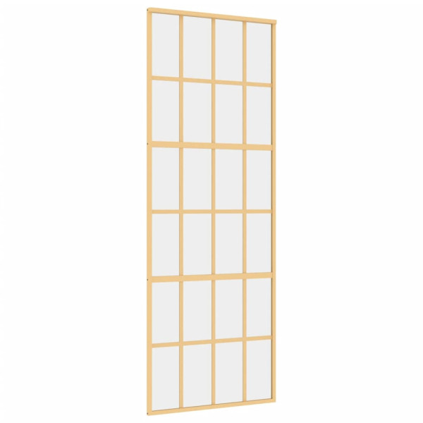 Puerta corredera dorada de vidrio ESG transparente y aluminio M 2