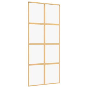 Porta deslizante 90x205 cm vidro ESG/alumínio dourado H