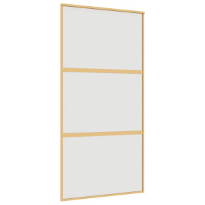 Porta deslizante 102.5x205 cm vidro ESG fosco/alumínio dourado H