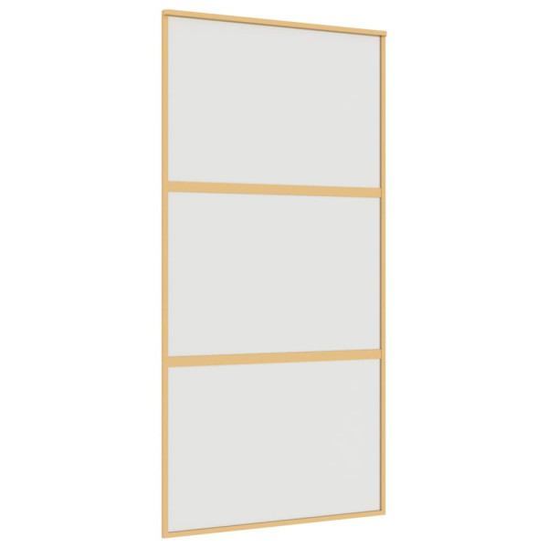 Porta deslizante 102.5x205 cm vidro ESG fosco/alumínio dourado M 2