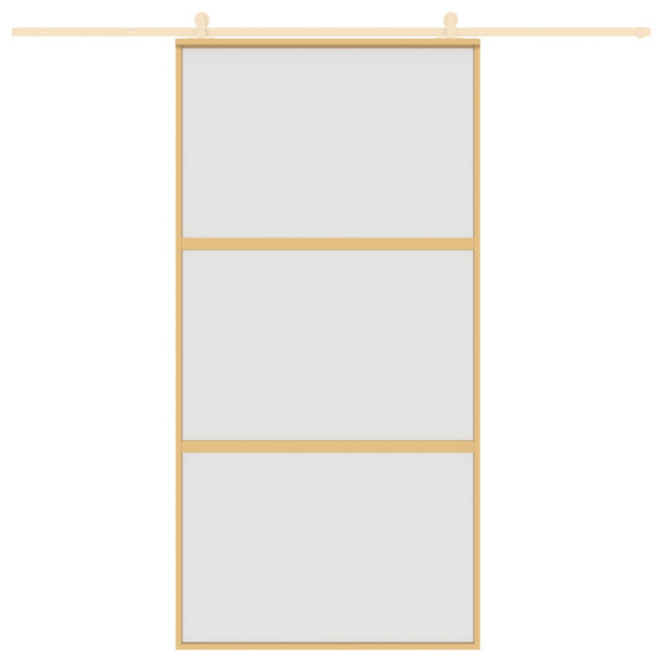 Porta deslizante 102.5x205 cm vidro ESG fosco/alumínio dourado M 3