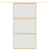Porta deslizante 102.5x205 cm vidro ESG fosco/alumínio dourado 3