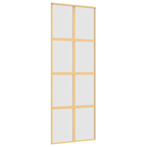 Puerta corredera dorada vidrio ESG esmerilado aluminio 76x205cm H