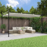 Pérgola com toldo retrátil 395x292x230 cm cor creme 1