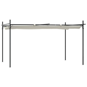 Pérgola com toldo retrátil 395x292x230 cm cor creme H