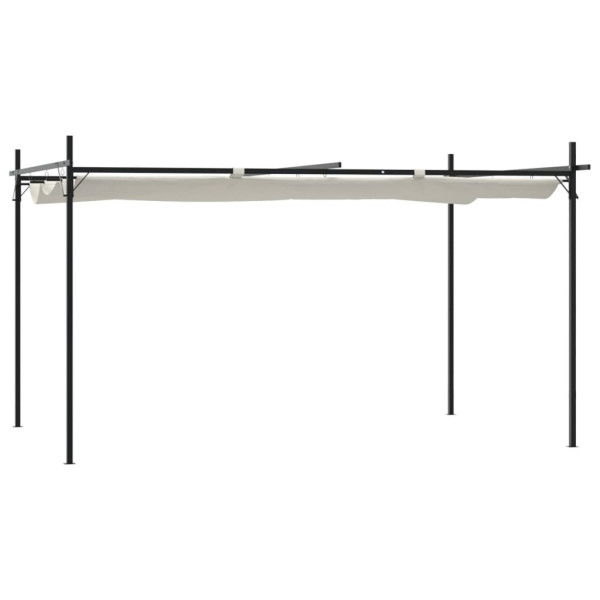 Pérgola com toldo retrátil 395x292x230 cm cor creme M 2