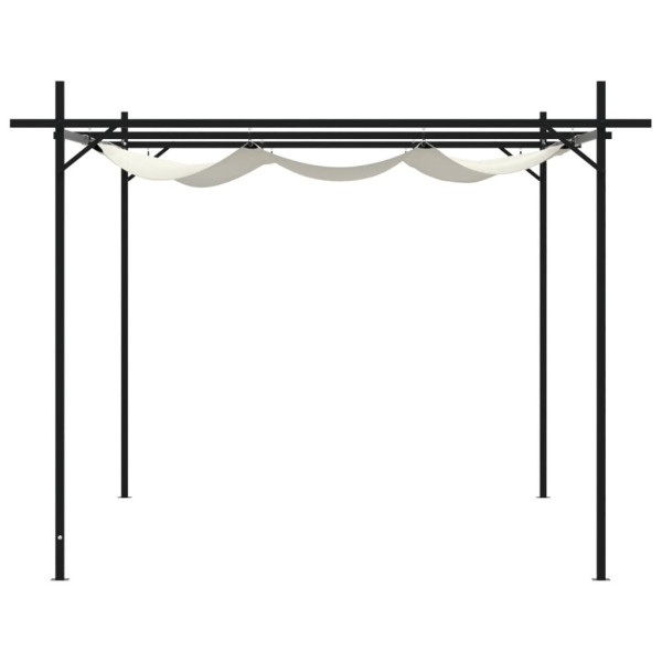 Pérgola con cubierta retráctil color crema 395x292x230 cm M 4