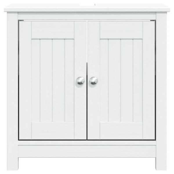 Mueble de lavabo baño BERG madera maciza pino blanco 60x34x59cm M 3