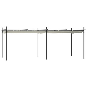 Pérgola con cubierta retráctil color crema 589x292x230 cm H