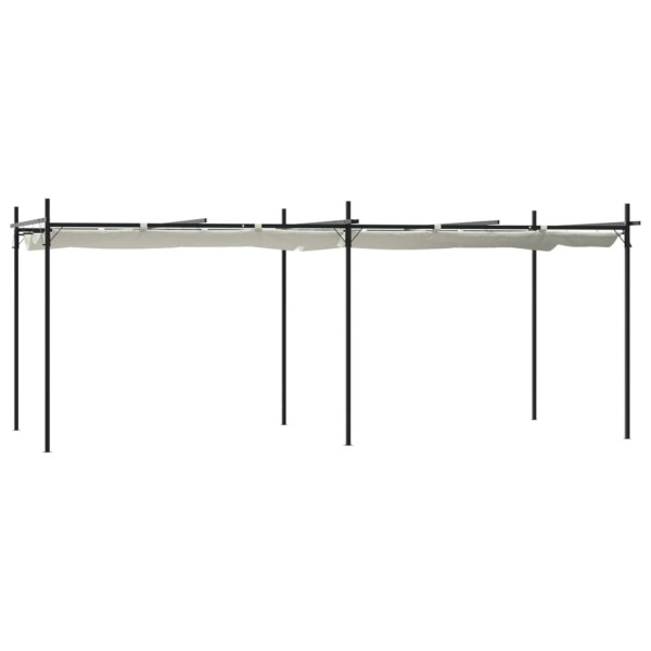 Pérgola com toldo retrátil 589x292x230 cm cor creme M 2