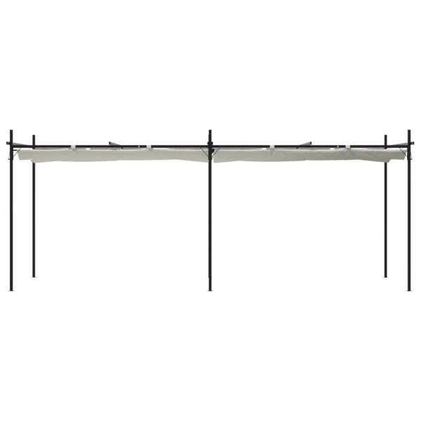 Pérgola com toldo retrátil 589x292x230 cm cor creme M 3