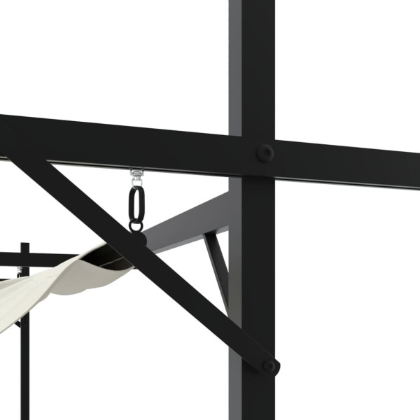 Pérgola com toldo retrátil 589x292x230 cm cor creme M 5