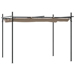 Pérgola con cubierta retráctil gris taupe 295x292x230 cm H