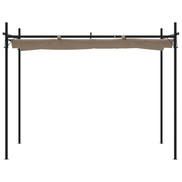 Pérgola con cubierta retráctil gris taupe 295x292x230 cm M 3