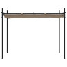 Pérgola con cubierta retráctil gris taupe 295x292x230 cm 3