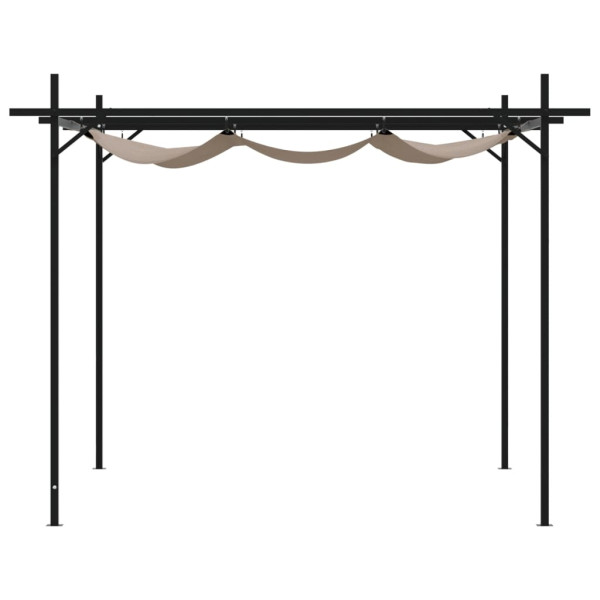 Pérgola con cubierta retráctil gris taupe 295x292x230 cm M 4