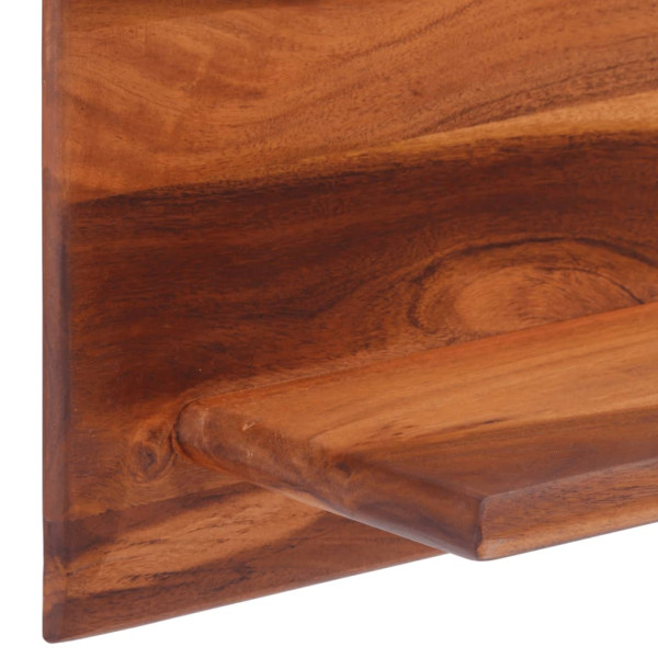 Estantes de pared 2 unidades madera maciza acacia 112x20x26 cm M 5