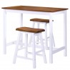 Conjunto mesa e bancos de bar 3 pcs madeira maciça 2