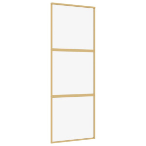Puerta corredera dorada de vidrio ESG transparente y aluminio H