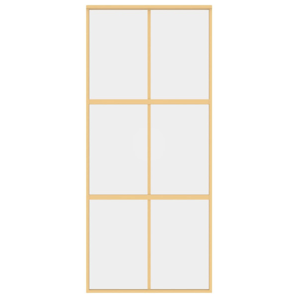 Puerta corredera dorada de vidrio ESG transparente y aluminio M 4