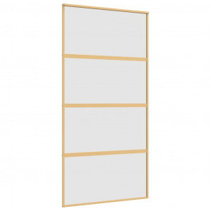 Porta deslizante 102.5x205 cm vidro ESG fosco/alumínio dourado H