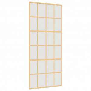 Porta deslizante 90x205 cm vidro ESG fosco/alumínio dourado H