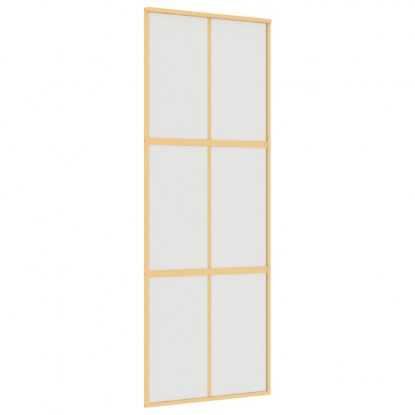 Porta giratória dourada vidro ESG esmaltado alumínio 76x205cm M 2