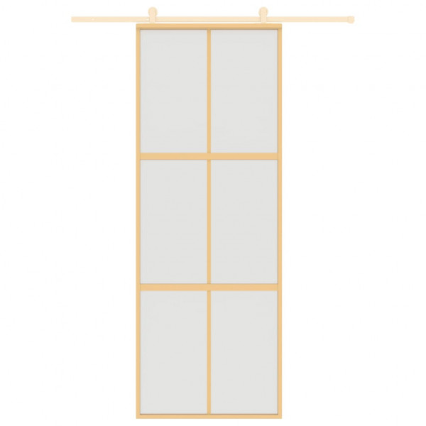 Puerta corredera dorada vidrio ESG esmerilado aluminio 76x205cm M 3